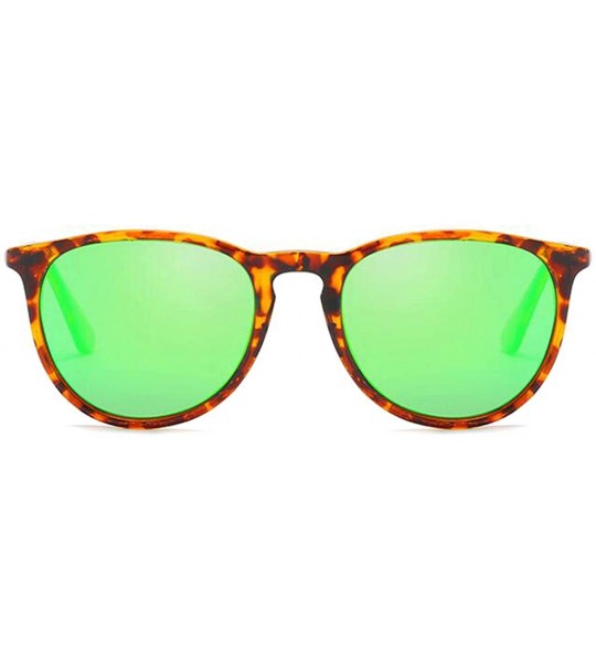 Square Polarized Sunglasses for Women Classic Round UV Protection Sun Glasses 8071 - Tortoise/Green - CV19D3W2489 $18.73