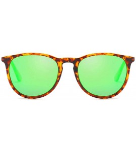 Square Polarized Sunglasses for Women Classic Round UV Protection Sun Glasses 8071 - Tortoise/Green - CV19D3W2489 $18.73