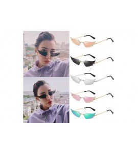 Rimless Fashion Irregular Glasses Classic Vintage Design Style Sunglasses Resin Lens Sunglasses - Unisex - Silver - CM199Y4Y9...