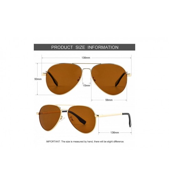 Sport Polarized Aviator Sunglasses for Men Women Driving Sun Glasses 100% UV Protection- 58MM - A4 Gold/Brown - CN194678YGU $...