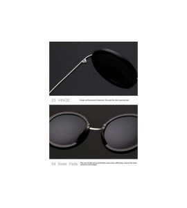 Round Vintage Round Sunglasses for Women UV Protection Circle Frame Sun Glasses - C2 Bright Black Frame Silver Leg - CI18I0NI...