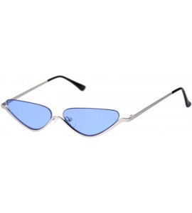 Cat Eye Womens Upside Down Half Rim Cat Eye Retro Sunglasses - Silver Blue - C618S24KOH2 $21.98