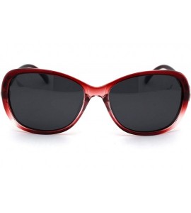 Butterfly Polarized Womens Rhinestone Jewel Hinge Diva Sunglasses - Red Black - C218ZMGR5KD $23.49