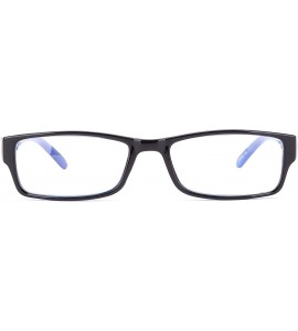 Square Unisex Two Tone Sleek Spring Temple Fashion Clear Lens Glasses - Black/Blue - CH11G6GS89J $17.64