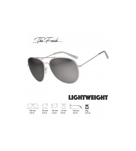 Oversized Classic Aviator Frame Light Color Lens XL Oversized Sunglasses Gift Box - 21-silver - C218OWR3O2Q $21.84