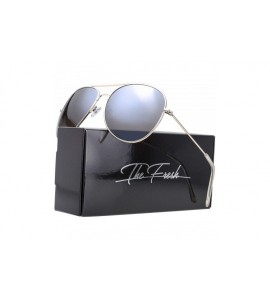 Oversized Classic Aviator Frame Light Color Lens XL Oversized Sunglasses Gift Box - 21-silver - C218OWR3O2Q $21.84