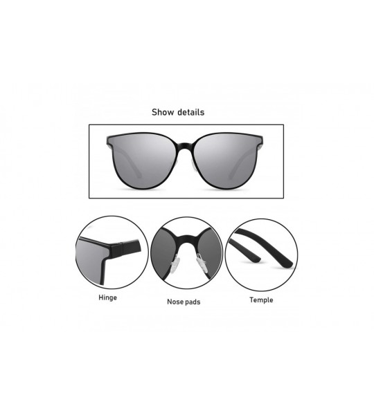 Rectangular Polarized Sunglasses Matte Finish Sun glasses Color Mirror Lens 100% UV Blocking - Silver2 - CV194C06O36 $42.32