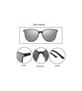 Rectangular Polarized Sunglasses Matte Finish Sun glasses Color Mirror Lens 100% UV Blocking - Silver2 - CV194C06O36 $42.32