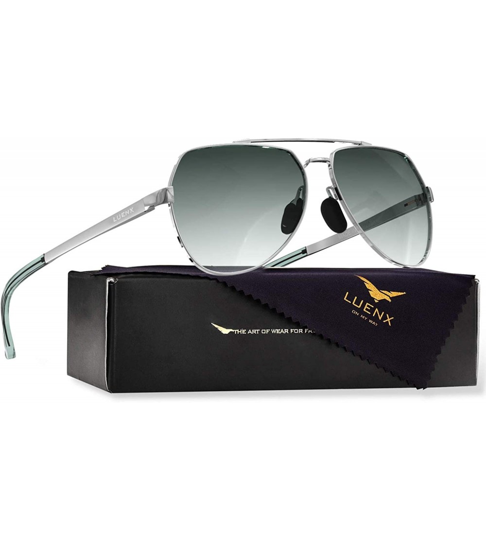 Oversized Mens Aviator Sunglasses Polarized Women UV 400 Protection - CL18A8RKO3I $28.58
