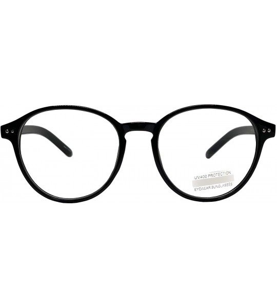 Square Oversized Big Round Horn Rimmed Eye Glasses Clear Lens Oval Frame Non Prescription - Black 88129 - CI18Z9IYE6N $23.63