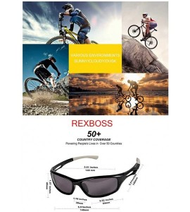 Round Polarized Sports Sunglasses for Men Cycling Driving Fishing Golf Tr90 Unbreakable Frame - CH18R478YWR $35.45