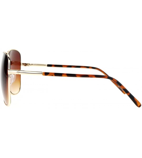 Oversized Womens Minimal Thin Metal Oversize Butterfly Sunglasses - Gold Brown Tortoise - CJ12FLPI7S7 $23.67