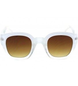 Rectangular Mens Thick Vintage Plastic Nerdy Hipster Retro Sunglasses - White Brown - C118R9C05RS $18.54