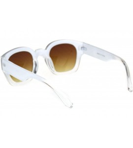 Rectangular Mens Thick Vintage Plastic Nerdy Hipster Retro Sunglasses - White Brown - C118R9C05RS $18.54