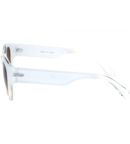 Rectangular Mens Thick Vintage Plastic Nerdy Hipster Retro Sunglasses - White Brown - C118R9C05RS $18.54