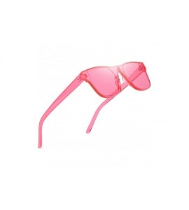 Rimless One Piece Rimless Tinted Sunglasses Transparent Candy Color Glasses - Pink+purple - CR18G2H7645 $23.91