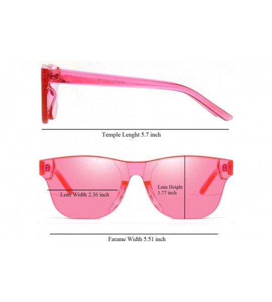 Rimless One Piece Rimless Tinted Sunglasses Transparent Candy Color Glasses - Pink+purple - CR18G2H7645 $23.91