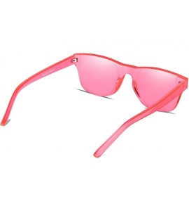 Rimless One Piece Rimless Tinted Sunglasses Transparent Candy Color Glasses - Pink+purple - CR18G2H7645 $23.91