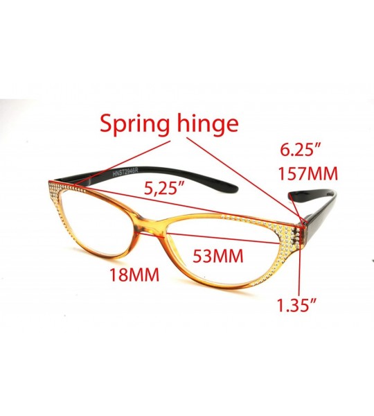 Sport Lightweight Plastic Hanging Reading Glasses Free Pouch SPRING HINGE - Crystal Borwn - C217YIS96YK $31.37