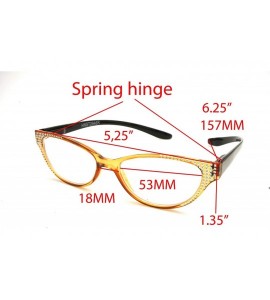 Sport Lightweight Plastic Hanging Reading Glasses Free Pouch SPRING HINGE - Crystal Borwn - C217YIS96YK $31.37