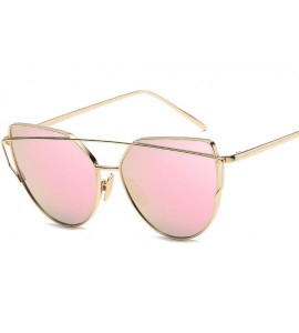 Oversized New Cat Eye Sunglasses Women Luxury Brand Design Mirror Lens Vintage Sun Glasses - C8 - CW18W7YYRST $42.12