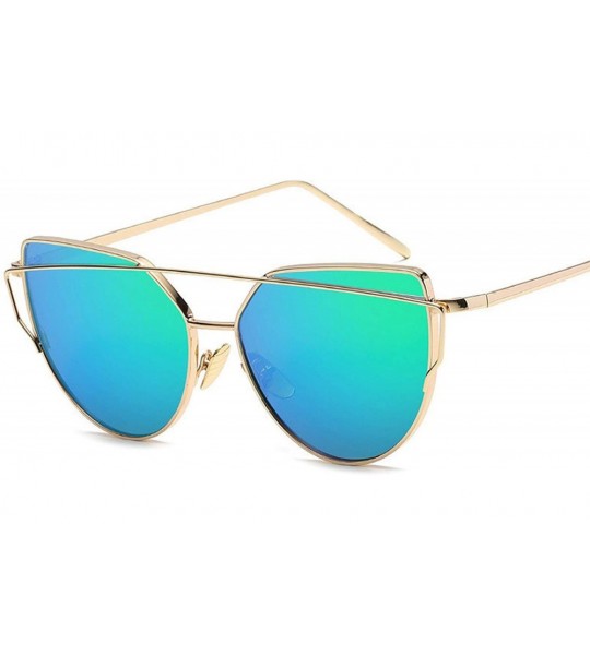 Oversized New Cat Eye Sunglasses Women Luxury Brand Design Mirror Lens Vintage Sun Glasses - C8 - CW18W7YYRST $42.12