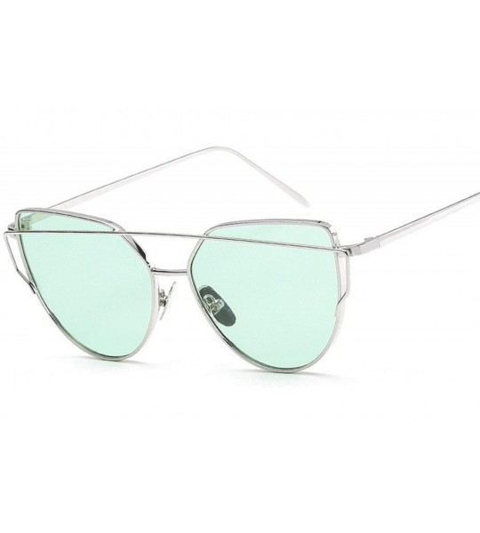 Oversized New Cat Eye Sunglasses Women Luxury Brand Design Mirror Lens Vintage Sun Glasses - C8 - CW18W7YYRST $42.12