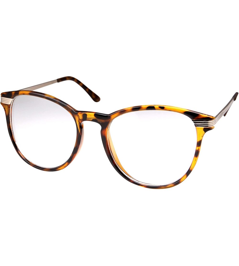 Round Round Clear Lens Glasses - Non-Prescription - Men and Women - Tortoise - CL18I9RXKOL $35.48
