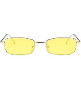 Oversized Vintage style Sunglasses for Unisex metal Resin UV 400 Protection Sunglasses - Silver Yellow - CU18SZTXZ73 $29.44