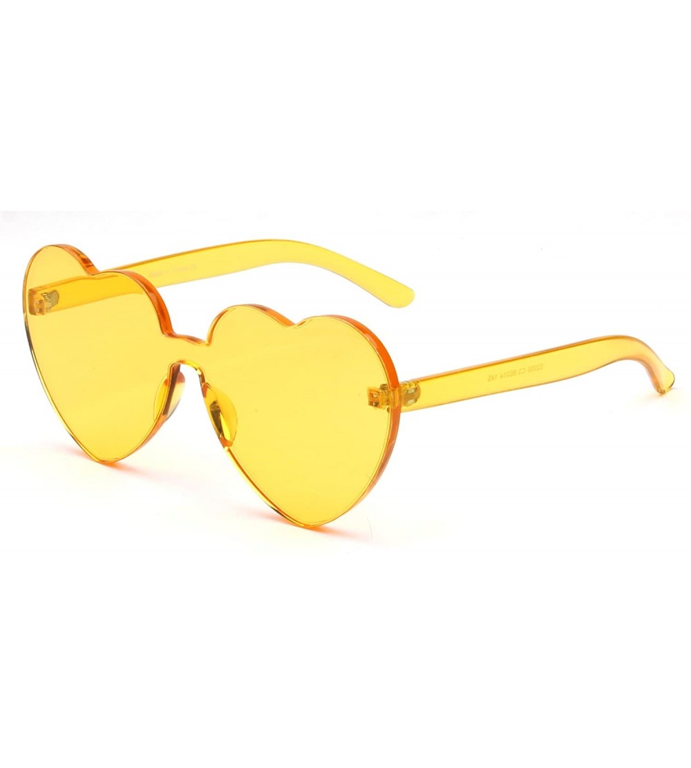 Rimless Heart-shaped Sunglasses Eyeglasses for Womens Girls S2058 - C3 - CX18GD9KTKU $25.60