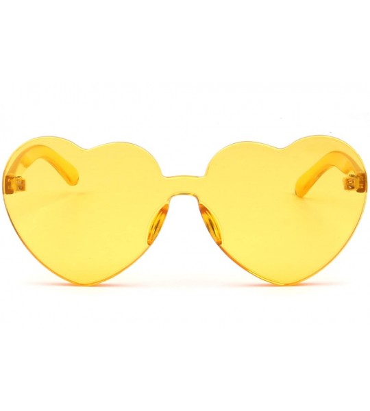 Rimless Heart-shaped Sunglasses Eyeglasses for Womens Girls S2058 - C3 - CX18GD9KTKU $25.60