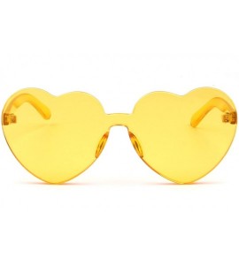 Rimless Heart-shaped Sunglasses Eyeglasses for Womens Girls S2058 - C3 - CX18GD9KTKU $25.60