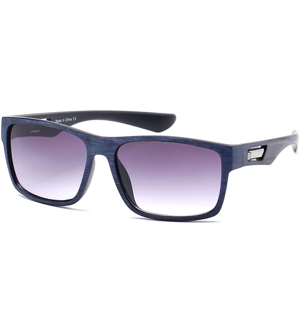 Sport Men Retro Classic Wooden Rectangular Sports UV Protection Sunglasses - Gradient Purple - CN18WTI7MCU $38.11