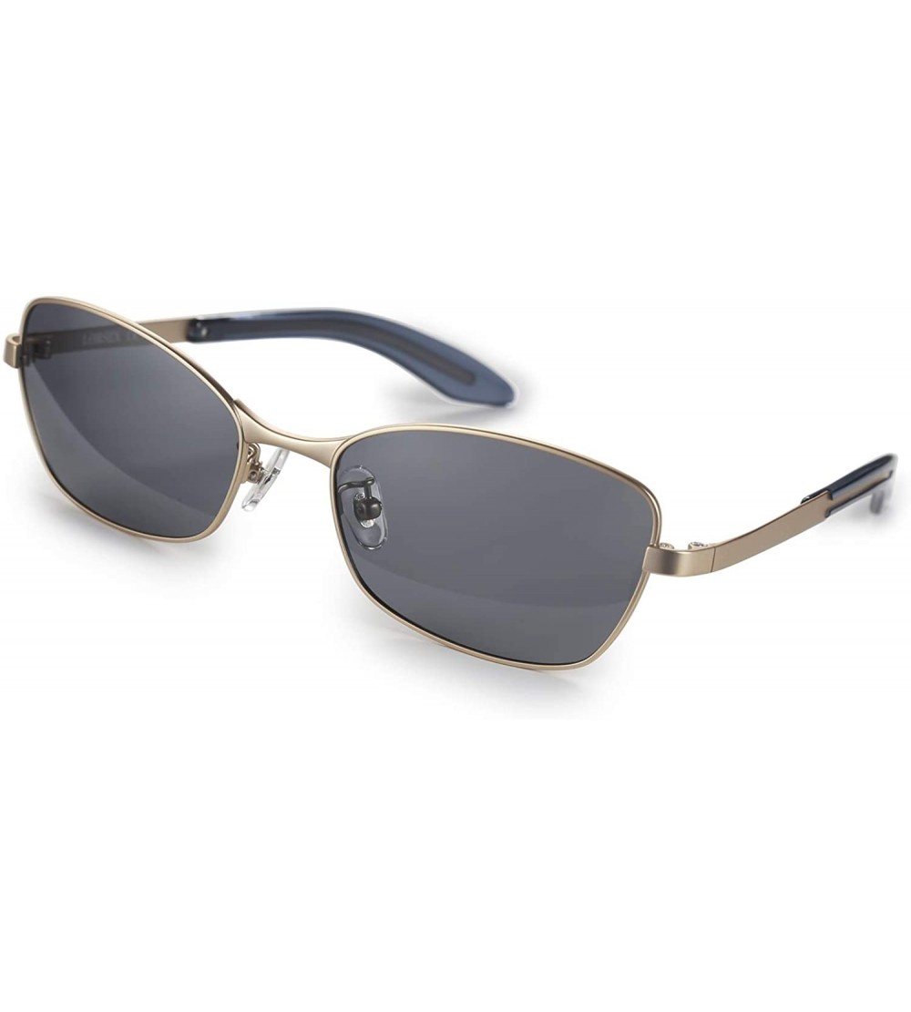 Goggle Women Sunglasses Polarized 100% UV Protection Tiny Sun Glasses for Small Face - Gold Frame /Grey Lens - C318XXNHTEE $5...