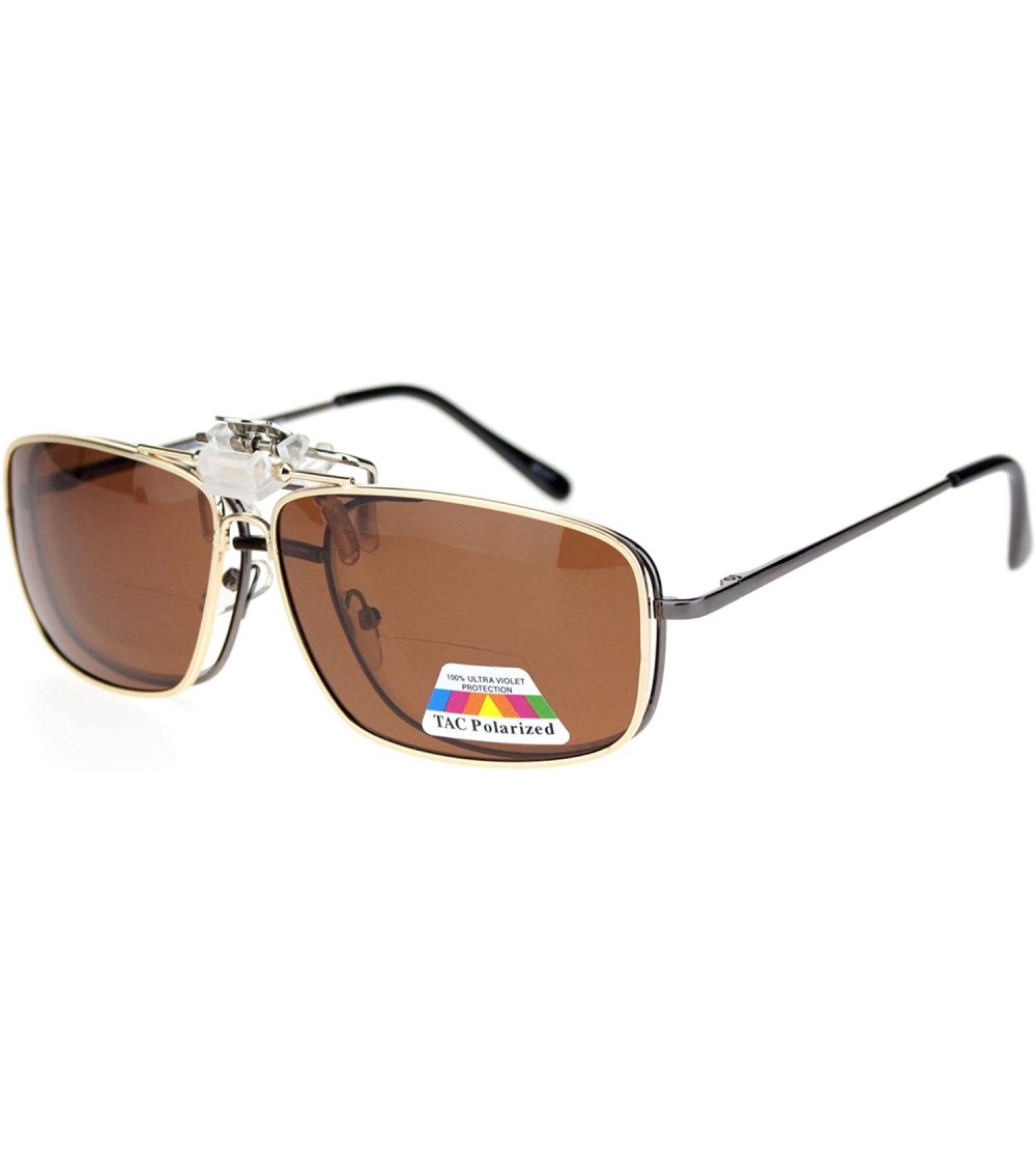 Rectangular Anti-glare TAC Polarized Len Rectangular Clip On Sunglasses - Black Black - C918L53WZ69 $24.44