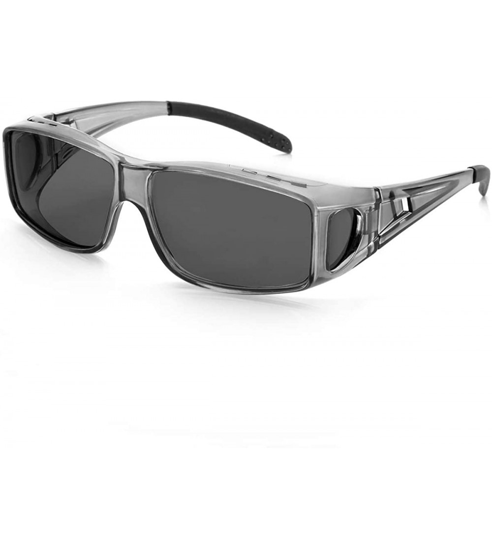 Sport Around Sunglasses Protection Glasses Polarized - 1 Light Grey Frame/ Grey Lens Sunglasses - CM196GWLZII $33.43