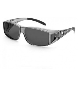 Sport Around Sunglasses Protection Glasses Polarized - 1 Light Grey Frame/ Grey Lens Sunglasses - CM196GWLZII $33.43