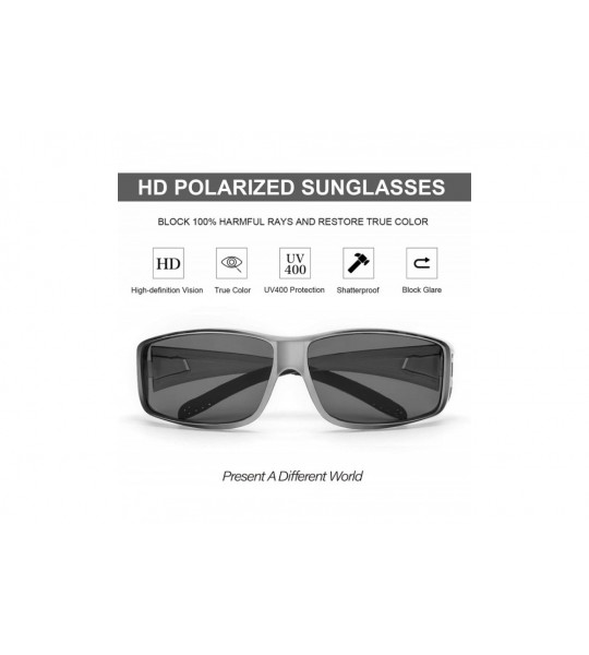 Sport Around Sunglasses Protection Glasses Polarized - 1 Light Grey Frame/ Grey Lens Sunglasses - CM196GWLZII $33.43