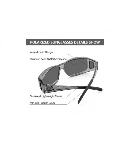 Sport Around Sunglasses Protection Glasses Polarized - 1 Light Grey Frame/ Grey Lens Sunglasses - CM196GWLZII $33.43