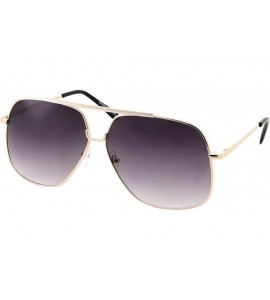 Aviator XL Large Big Frame Square Oversized Aviator Sunglasses for Men and Women - Gold - CG18H3Y3UDU $18.92