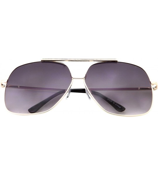 Aviator XL Large Big Frame Square Oversized Aviator Sunglasses for Men and Women - Gold - CG18H3Y3UDU $18.92