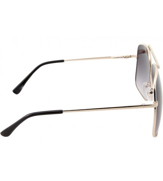 Aviator XL Large Big Frame Square Oversized Aviator Sunglasses for Men and Women - Gold - CG18H3Y3UDU $18.92