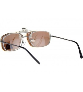 Rectangular Anti-glare TAC Polarized Len Rectangular Clip On Sunglasses - Black Black - C918L53WZ69 $24.44