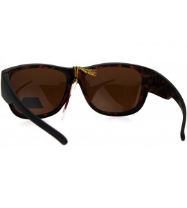 Rectangular Polarized Mens Fitover 55mm Light Weight Rectangular Sunglasses - Matte Tortoise - C11862Y8TMW $23.04