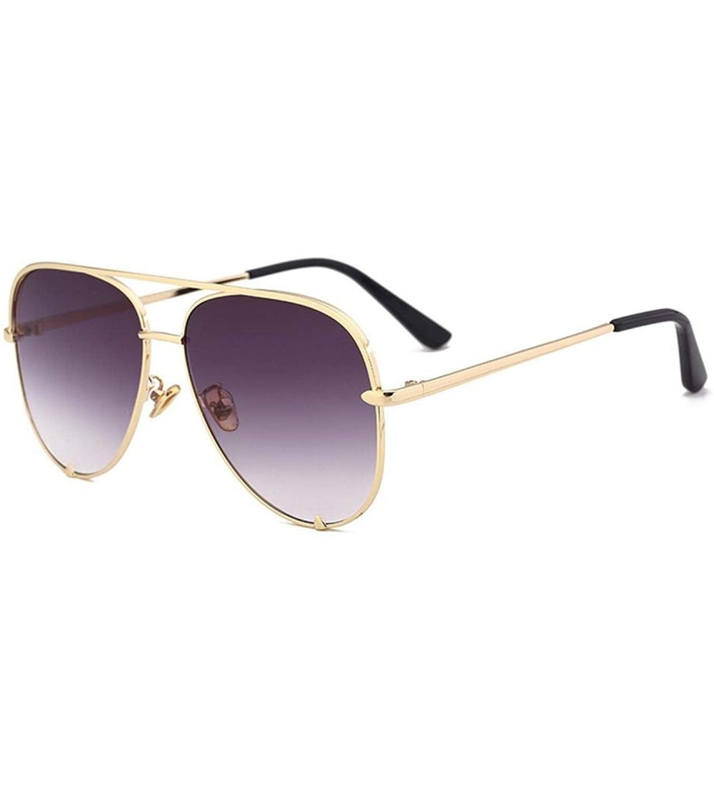 Oversized Gun Pink Sunglasses Silver Mirror Oversized Sun Glasses Pilot Women Men Shades Top Fashion Eyewear - C5 Gold Gray -...