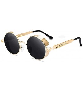 Round Classic Steampunk Sunglasses Glasses Designer - C6 - CS198EZ9O4X $37.58