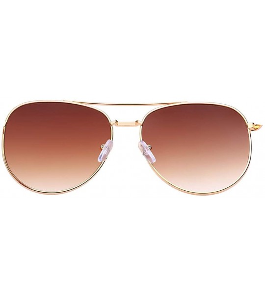 Oval Women Sunglasses Retro Grey Drive Holiday Oval Non-Polarized UV400 - Brown - C818R0R4ZNN $18.20