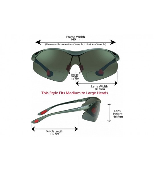 Rimless Bifocal Sunglasses Men Women Semi Rimless Wraparound Light Weight Cycling Sport - Grey - CR124KHT4W5 $22.16