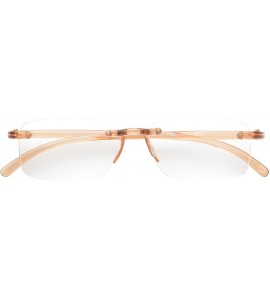 Rimless 'Ashton' Rectangle Reading Glasses - Brown-1.50 - CM11P2VC8J5 $35.22