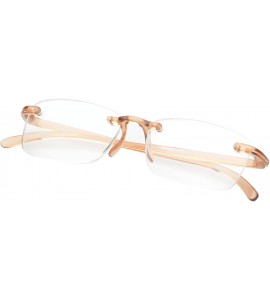 Rimless 'Ashton' Rectangle Reading Glasses - Brown-1.50 - CM11P2VC8J5 $35.22